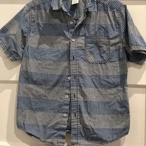 Blue, Black, & White Checkered Button Down